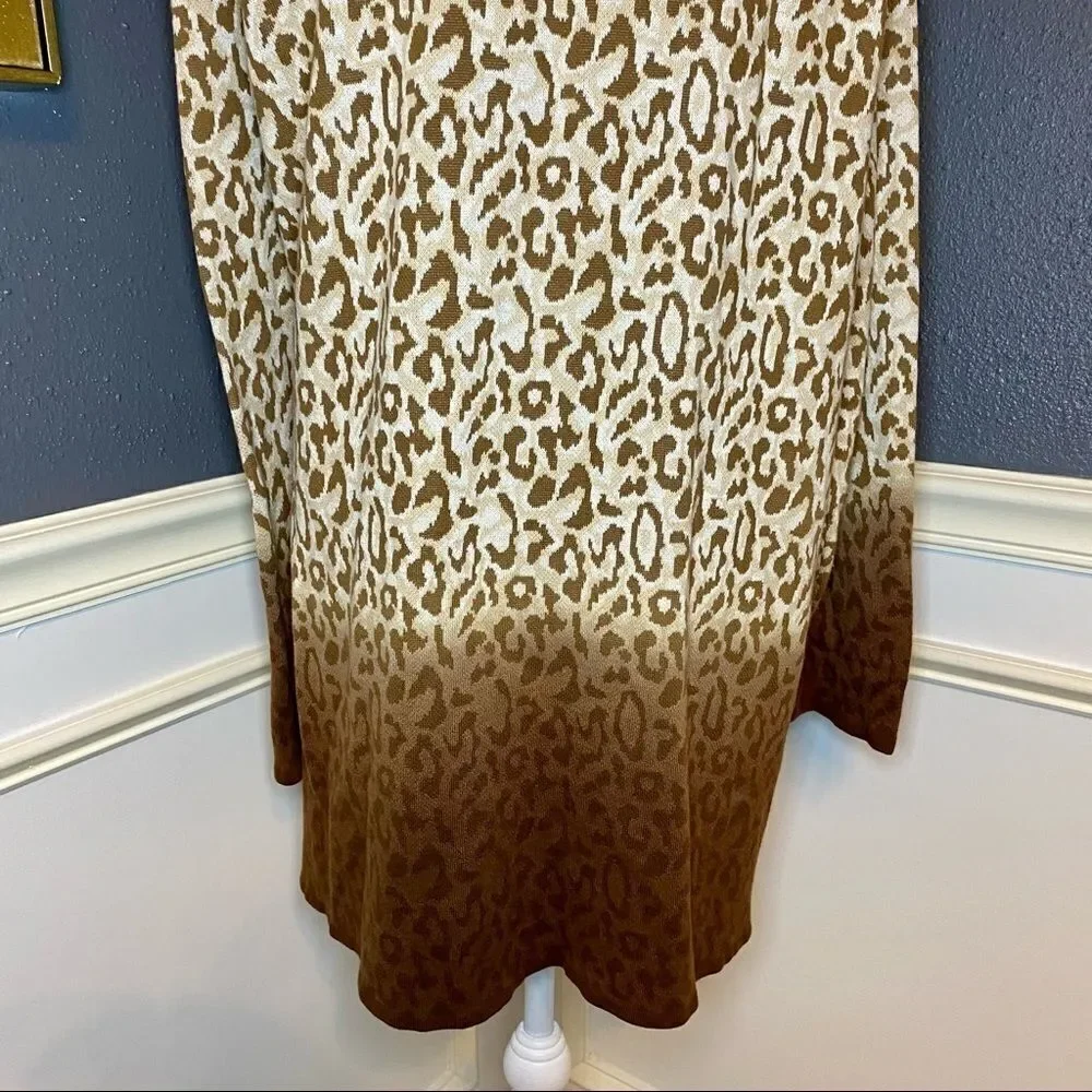 Isaac Mizrahi Live Leopard Dip-Dye Cardigan